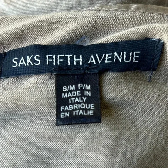 Saks Fifth Avenue Italy silk blouse tie dye tab sleeves crochet bohemian S - Picture 5 of 8